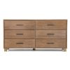 Modern Farmhouse Solid Wood 6 Drawer Double Dresser in Rustic Pine Finish