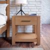 Farmhouse Traditional Pine Wood 1-Drawer Nightstand Bedside Table