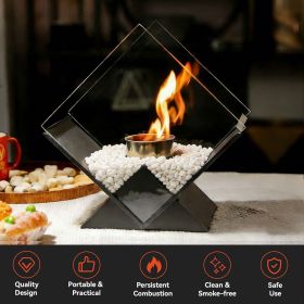 Diamond Glass Tabletop Fireplace - Black Diamond Glass Tabletop Fireplace - Black