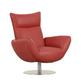 Global United Modern Genuine Italian Leather Upholstered Chair