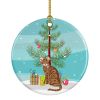 NEW Toyger Cat Christmas Ceramic Ornament Christmas Tree Hanging Decorations for Home Christmas Holiday, Party, Gift, 3 in, Multicolor