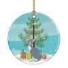 NEW Peterbald Cat Merry Christmas Ceramic Ornament Christmas Tree Hanging Decorations for Home Christmas Holiday, Party, Gift, 3 in, Multicolor