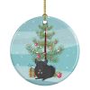 Charcoal Chinchilla Merry Christmas Ceramic Ornament Christmas Tree Hanging Decorations for Home Christmas Holiday, Party, Gift, 3 in, Multicolor