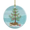 Chinese Hamster Merry Christmas Ceramic Ornament Christmas Tree Hanging Decorations for Home Christmas Holiday, Party, Gift, 3 in, Multicolor