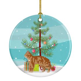 NEW American Wirehair Cat Christmas Ceramic Ornament Christmas Tree Hanging Decorations for Home Christmas Holiday, Party, Gift, 3 in, Multicolor