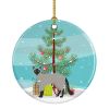 NEW Balinese Cat Christmas Ceramic Ornament Christmas Tree Hanging Decorations for Home Christmas Holiday, Party, Gift, 3 in, Multicolor