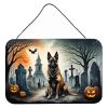 NEW Belgian Malinois Spooky Halloween Wall or Door Hanging Prints Aluminum Metal Sign Kitchen Wall Bar Bathroom Plaque Home Decor, 8HX12W, Multicolor