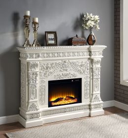 ACME Vanaheim FIREPLACE Antique White Finish AC01617