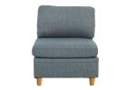 Living Room Furniture Armless Chair Steel Color Dorris Fabric 1pc Cushion Armless Chair Wooden Deco