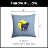 Eerie Cat Throw Pillow 18X18 Inches