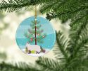 NEW American Curl Cat Christmas Ceramic Ornament Christmas Tree Hanging Decorations for Home Christmas Holiday, Party, Gift, 3 in, Multicolor