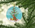 NEW Toyger Cat Christmas Ceramic Ornament Christmas Tree Hanging Decorations for Home Christmas Holiday, Party, Gift, 3 in, Multicolor