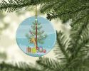 Jibso Canary Merry Christmas Ceramic Ornament Christmas Tree Hanging Decorations for Home Christmas Holiday, Party, Gift, 3 in, Multicolor