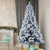 FCH 6ft Flocking Tied Light Christmas Tree RT