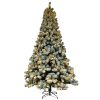 FCH 6ft Flocking Tied Light Christmas Tree RT