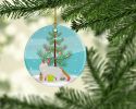 NEW Arabian Mau Cat Christmas Ceramic Ornament Christmas Tree Hanging Decorations for Home Christmas Holiday, Party, Gift, 3 in, Multicolor