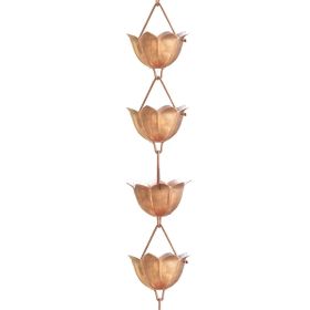 Lotus Flower Copper Rain Chain - Decorative Gutter Downspout Lotus Flower Copper Rain Chain - Decorative Gutter Downspout