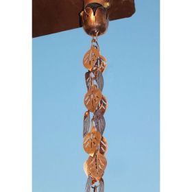 Pure Copper 85 Ft Leaves Rain Chain Rainwater Downspout 7823 Pure Copper 85 Ft Leaves Rain Chain Rainwater Downspout 7823