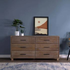 Modern Farmhouse Solid Wood 6 Drawer Double Dresser In Rusti Modern Farmhouse Solid Wood 6 Drawer Double Dresser In Rusti