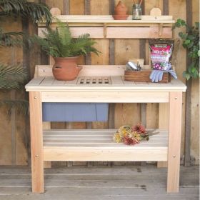 Wooden Potting Bench Garden Table - Made In Usa 7814 Wooden Potting Bench Garden Table - Made In Usa 7814