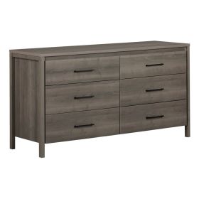 Modern Grey 6 Drawer Double Dresser Modern Grey 6 Drawer Double Dresser