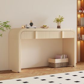 Rounded Silhouette Console Table (Material: MDF, Color: Apricot Cream) Rounded Silhouette Console Table (Material: MDF, Color: Apricot Cream)