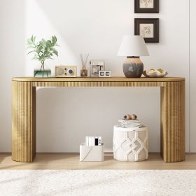Curved Stripe Console Table (Material: Pine, Color: Natural) Curved Stripe Console Table (Material: Pine, Color: Natural)