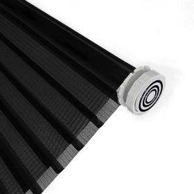 WELLSOURCE No Drill 2"Shangri-la Shades Tension Inside Mount Expansion Window Blind,Custom Size (Color: Black, size: CUSTOM SIZE)