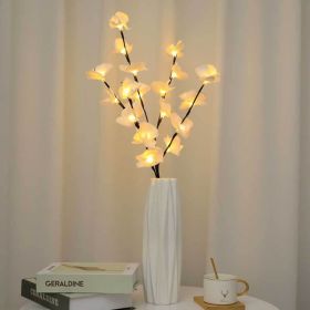 White Twig Branches 32IN 100 LED with Timer Battery Operated;  Artificial Tree Branch with Warm White Lights for Holiday Xmas Party Decoration Indoor (Color: as pic G)